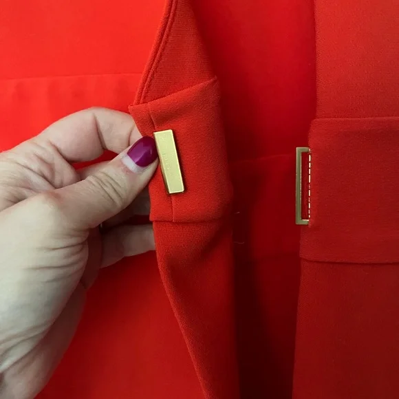 NWT DVF L/S A-line dress. BRIRE wrap style bright red - Picture 16 of 16